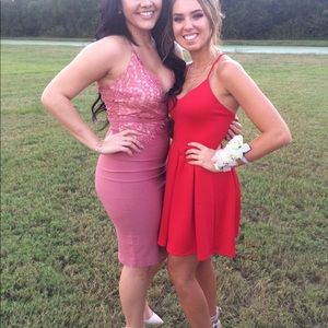 Pink dress with lace